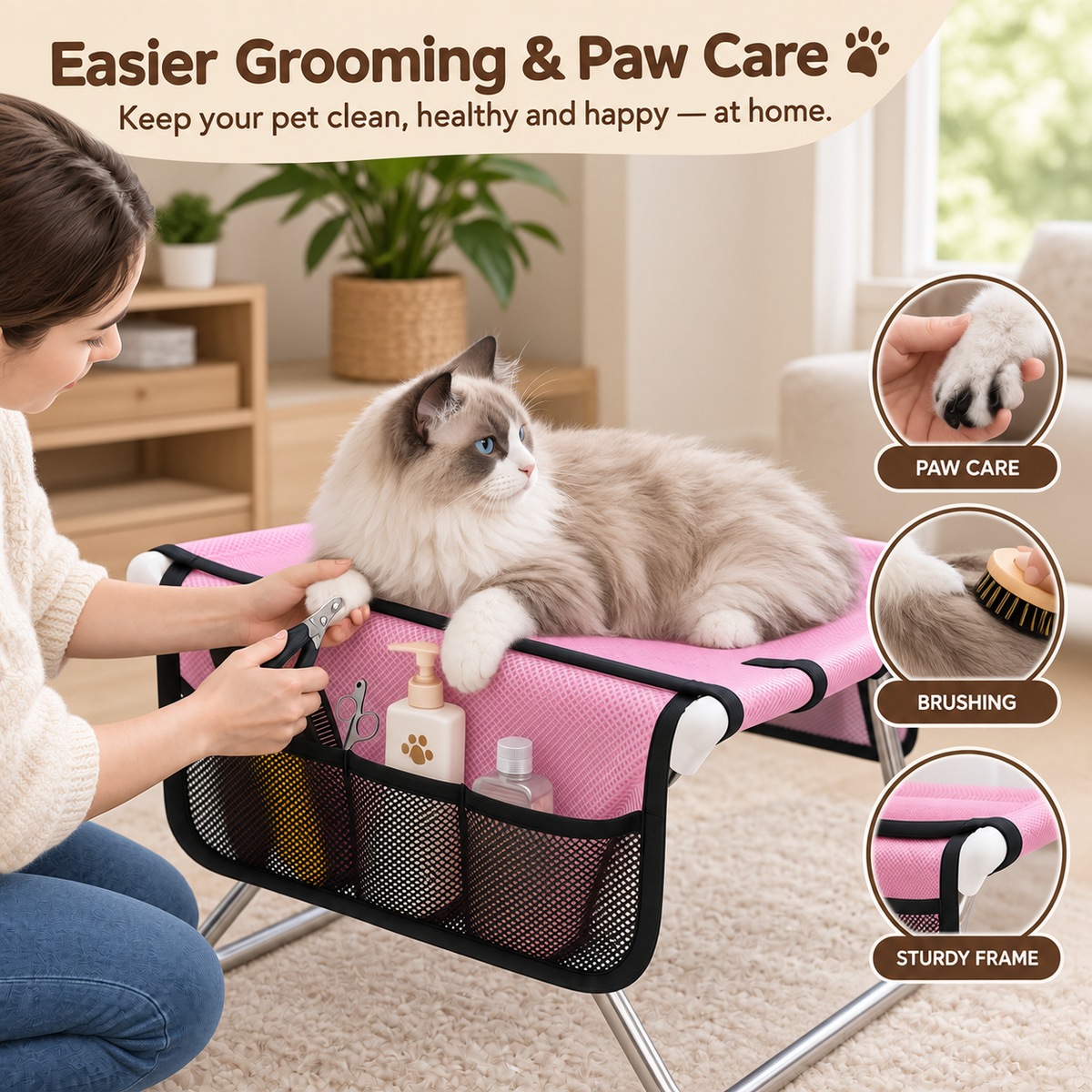 FloofBath™ Cat Bathing & Grooming Table — Upgraded Version